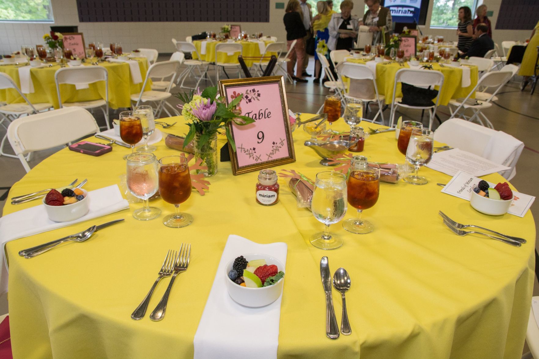 Table setting at Friends of Miriam Luncheon
